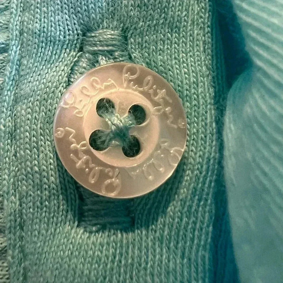 Lilly Pulitzer sleeveless drew collar ruffle top shorley blue medium tank - Picture 7 of 11